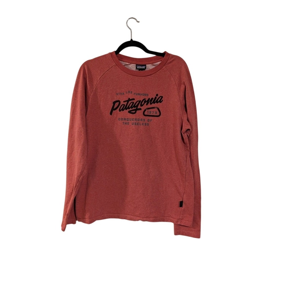 Patagonia Sweatshirt M Orange/Red Viva Los Funhogs Graphic Pullover Crewneck
